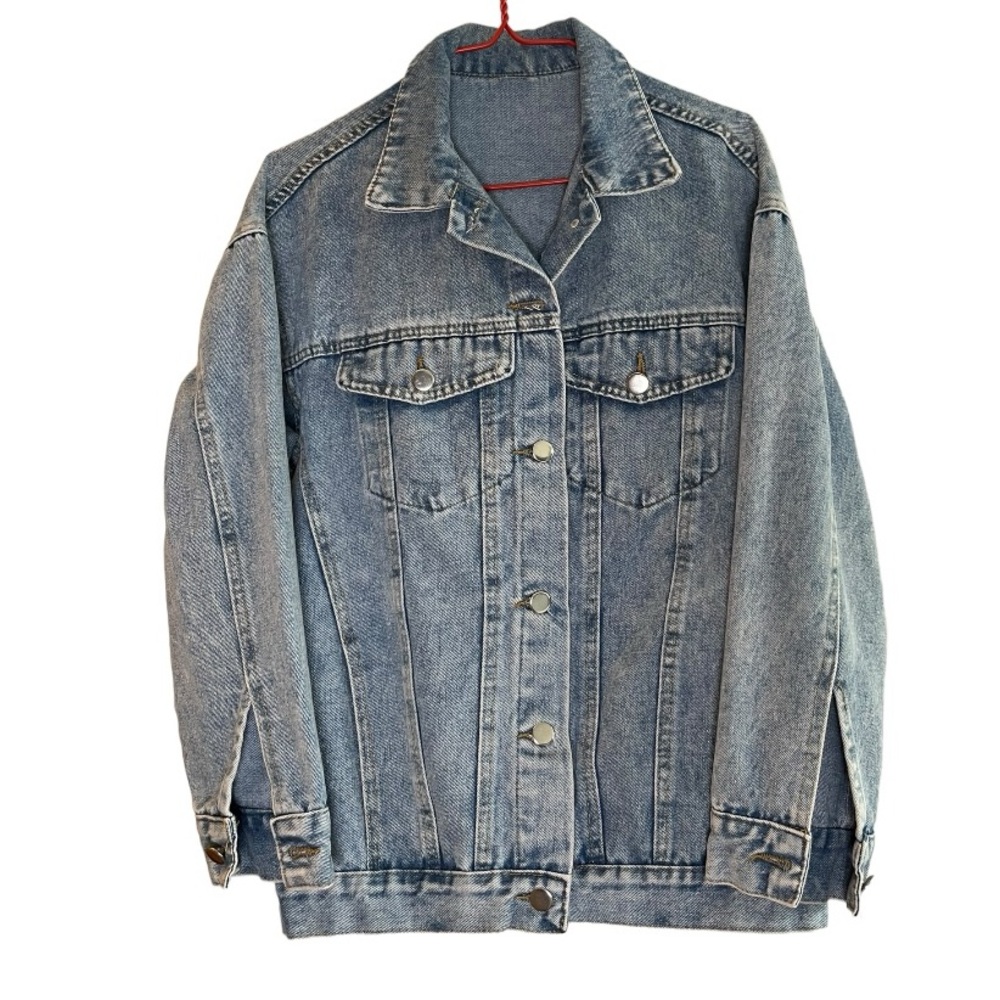 vintage light blue‎ denim jean jacket sz S